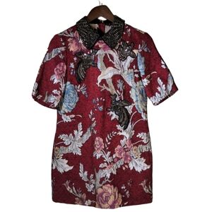 Zara Small Red Jacquard Dress Alexis Rose Schitt's Creek